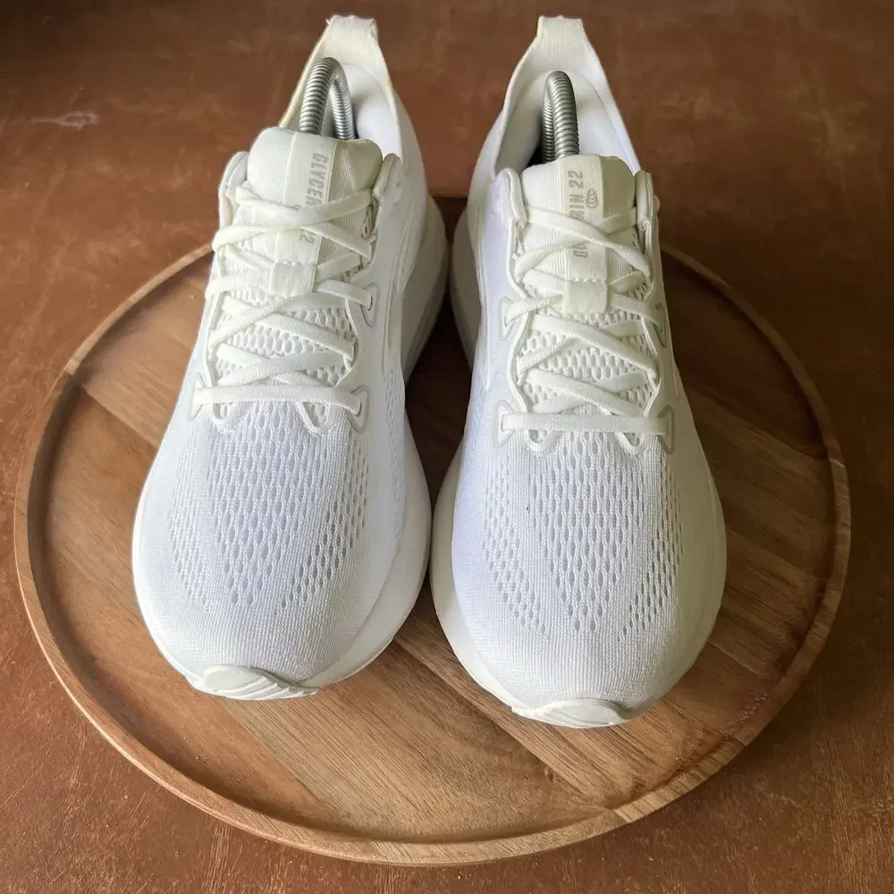 Brooks Glycerin 22 Cushioned Women's 9.5 Wide White Running Sneakers Shoes